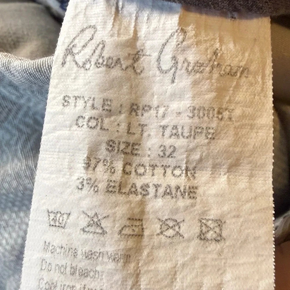 Robert Graham Mens Kipling‎ Tailored Chino Pants Light Taupe RP17-3005T 32x32